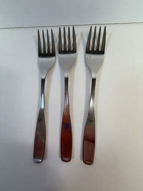 Set of 3 WMF Cromargan Line Germany Stainless Steel‎ Salad Forks